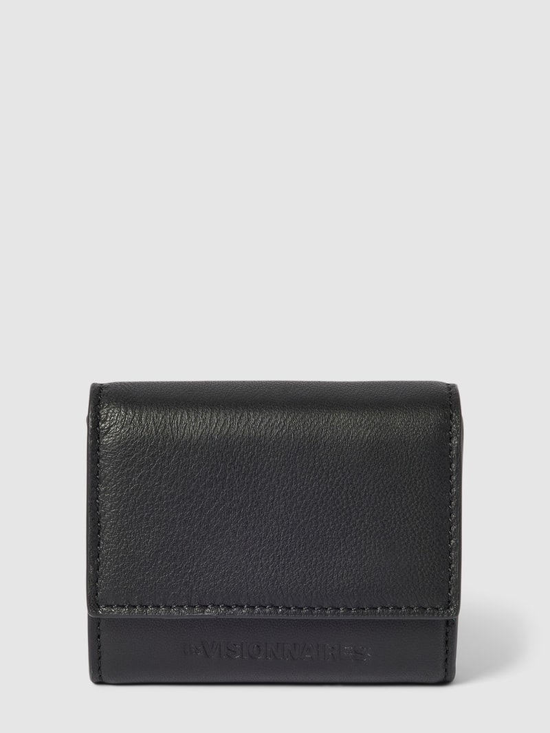 Portemonnaie mit Label-Detail Modell 'MELE SILKY' in schwarz