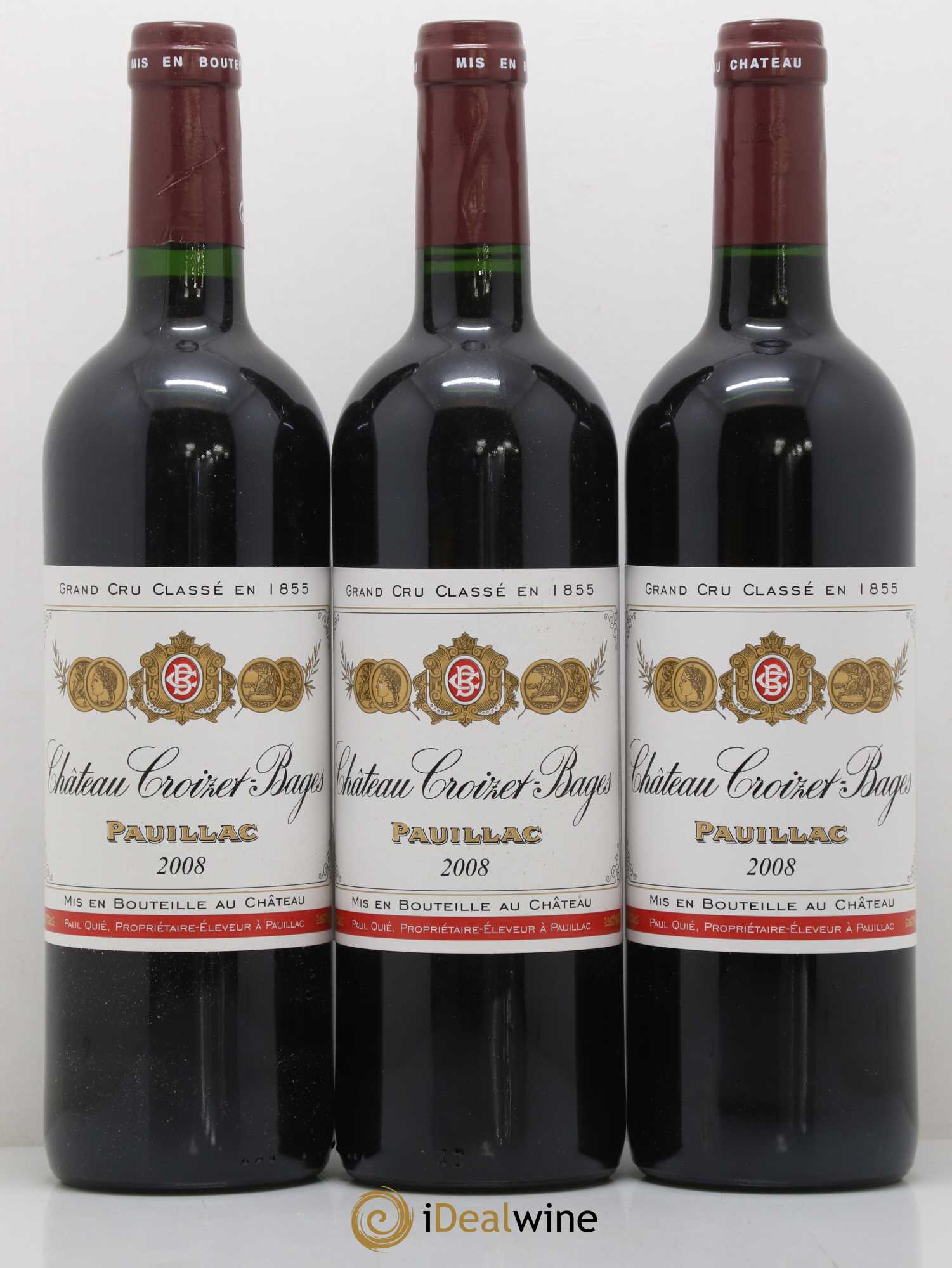 Château Croizet Bages 5ème Grand Cru Classé  2008 - Lot de 6 Bouteilles