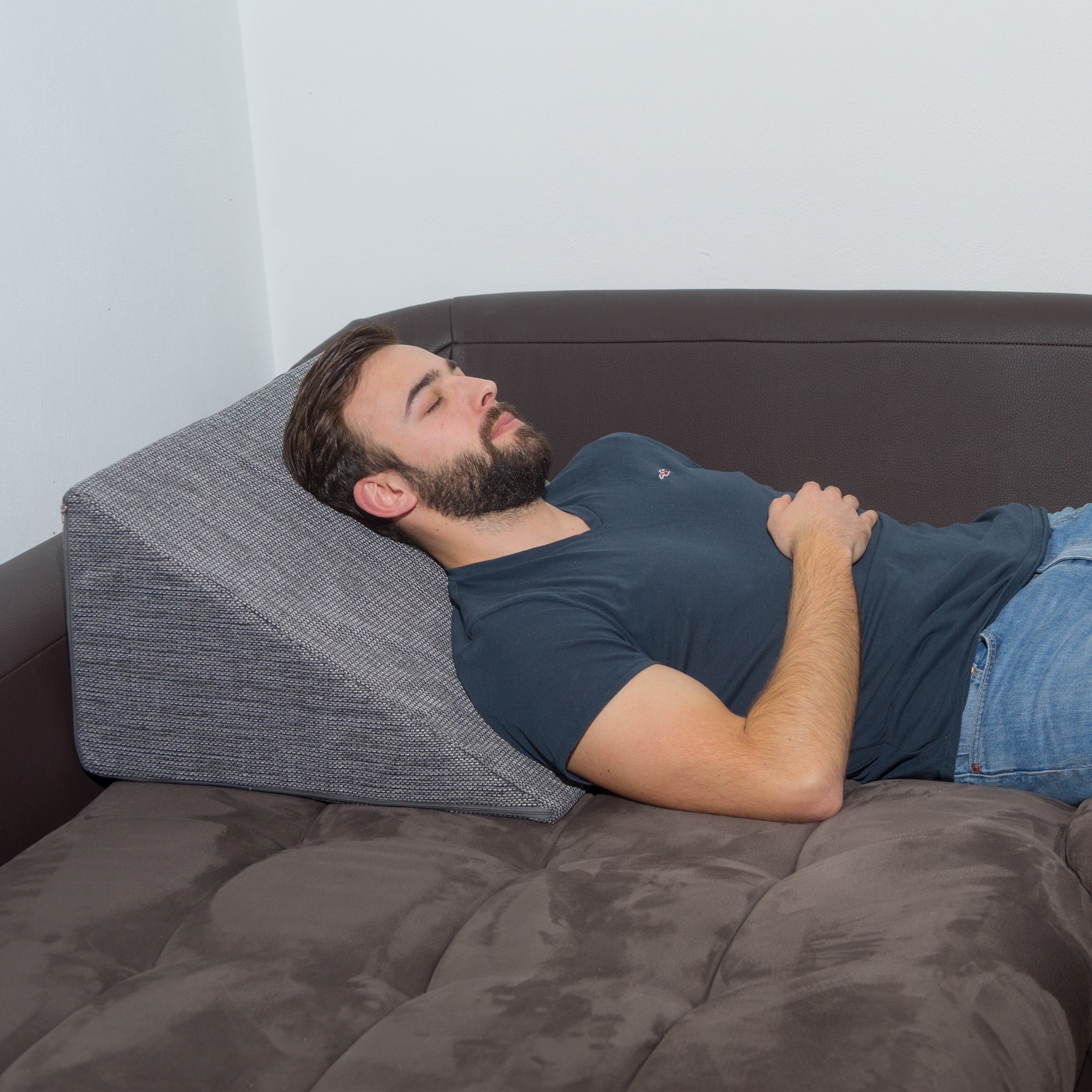 formalind Keilkissen XL Rückenlehne, zum Liegen und Sitzen, Rückenpolster, Rückenstütze, Schaumkern