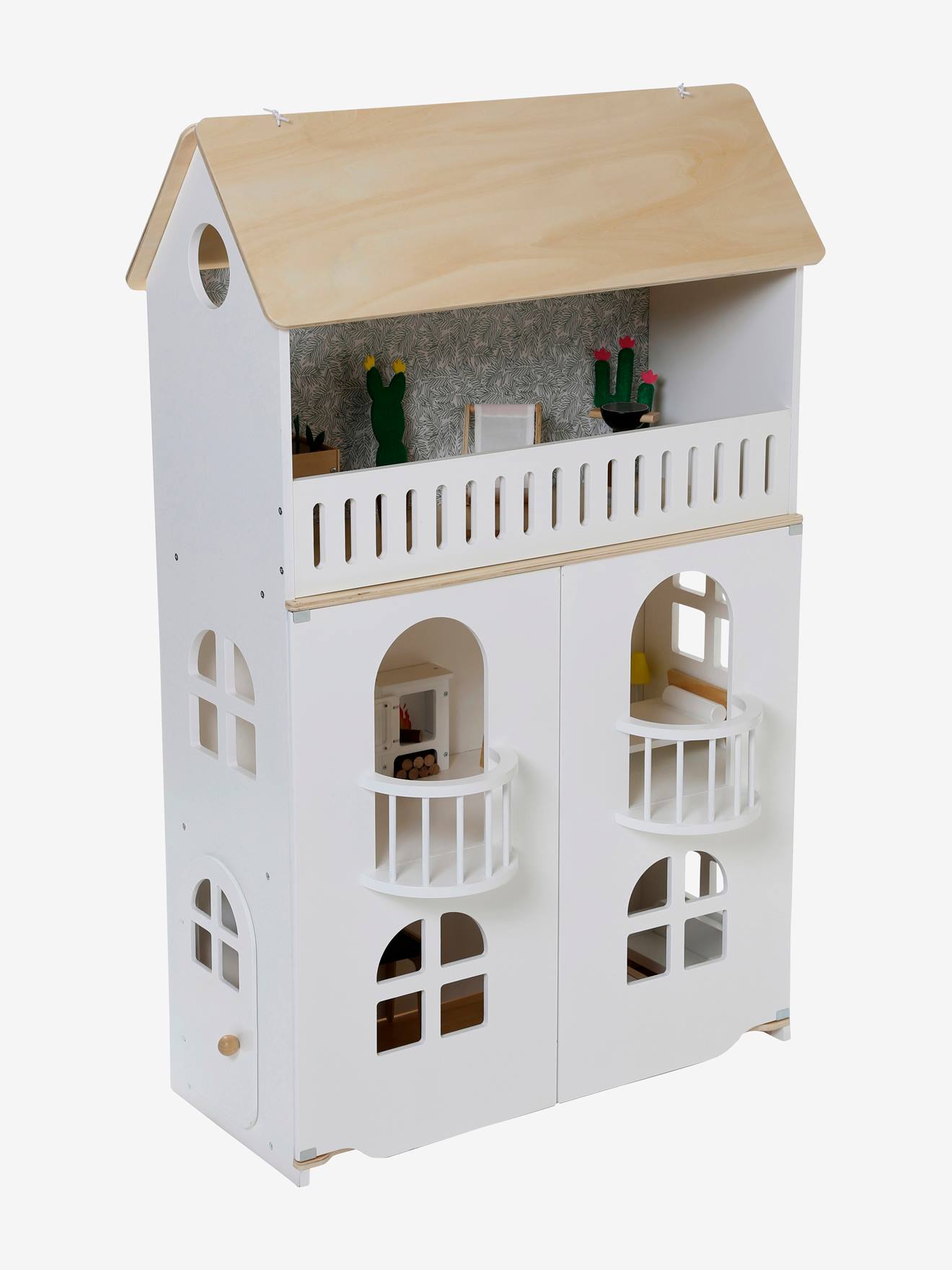 Maison de poupée mannequin Romantique en bois FSC® multicolore
