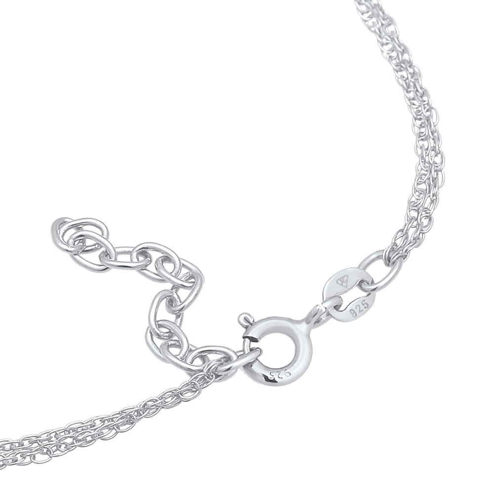 Elli Elli Bracelet Collier à maillons pour dames en argent sterling 925 : rond, fin, t Bracelet
