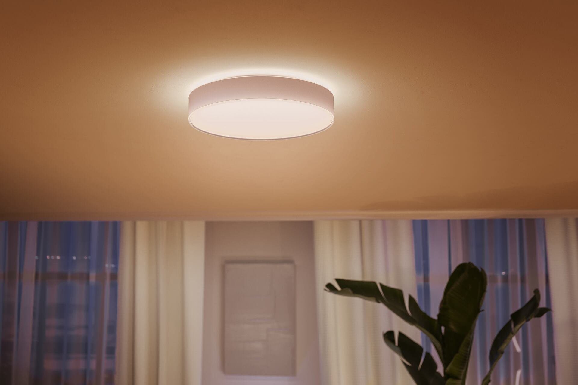 Philips Hue LED Deckenleuchte Enrave, Dimmfunktion, LED fest integriert, Warmweiß