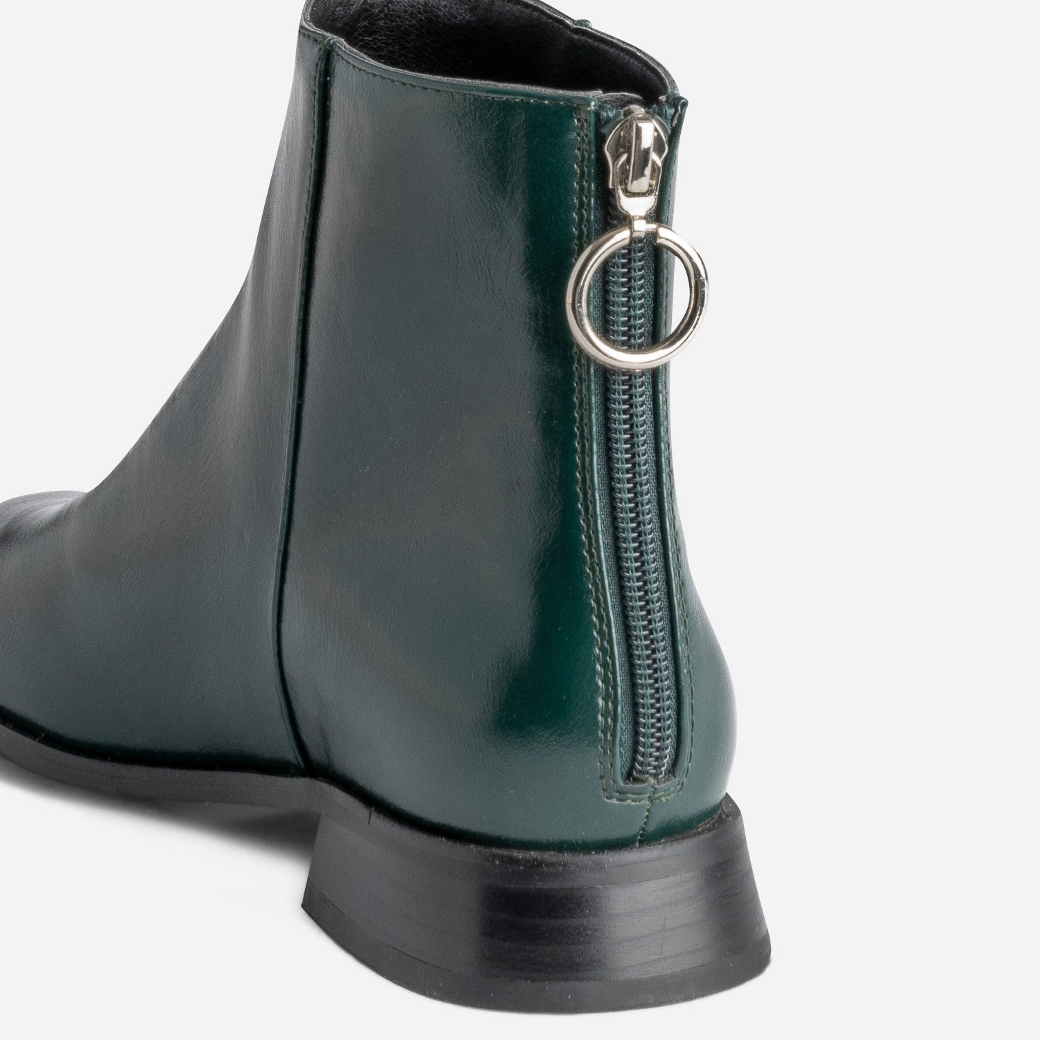 Boots vert glacé avec zip arrière