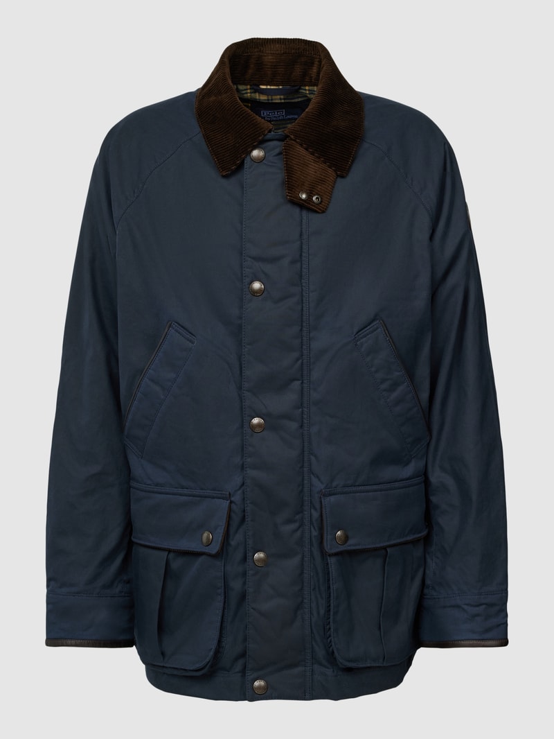 Jacke aus reiner Baumwolle in marineblau
