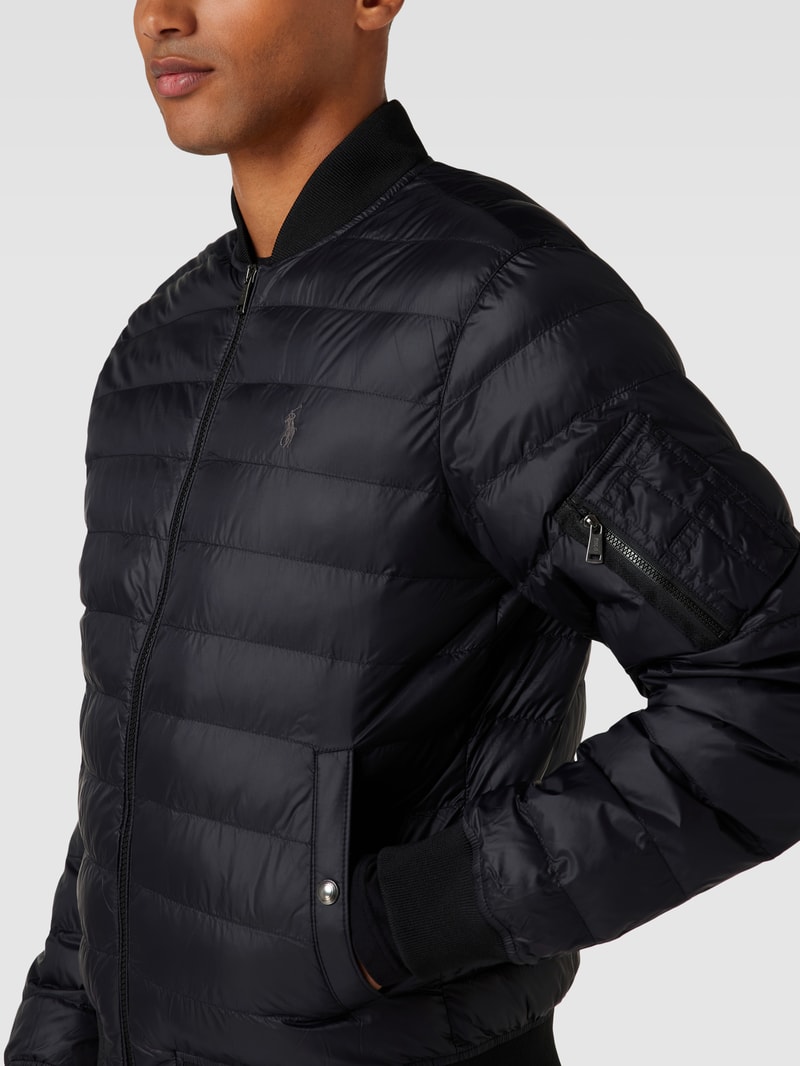 Steppjacke mit Label-Stitching Modell 'TERRA' in schwarz