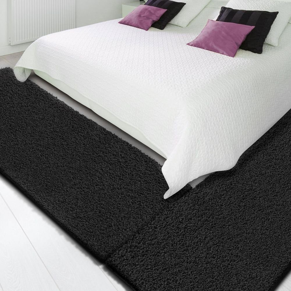 Hochflor-Bettumrandung Madrid, Bettläufe in 13 Farben, 3 Größen, Teppich, Teppichläufer Karat, Höhe 22 mm, (3-tlg), Shaggy