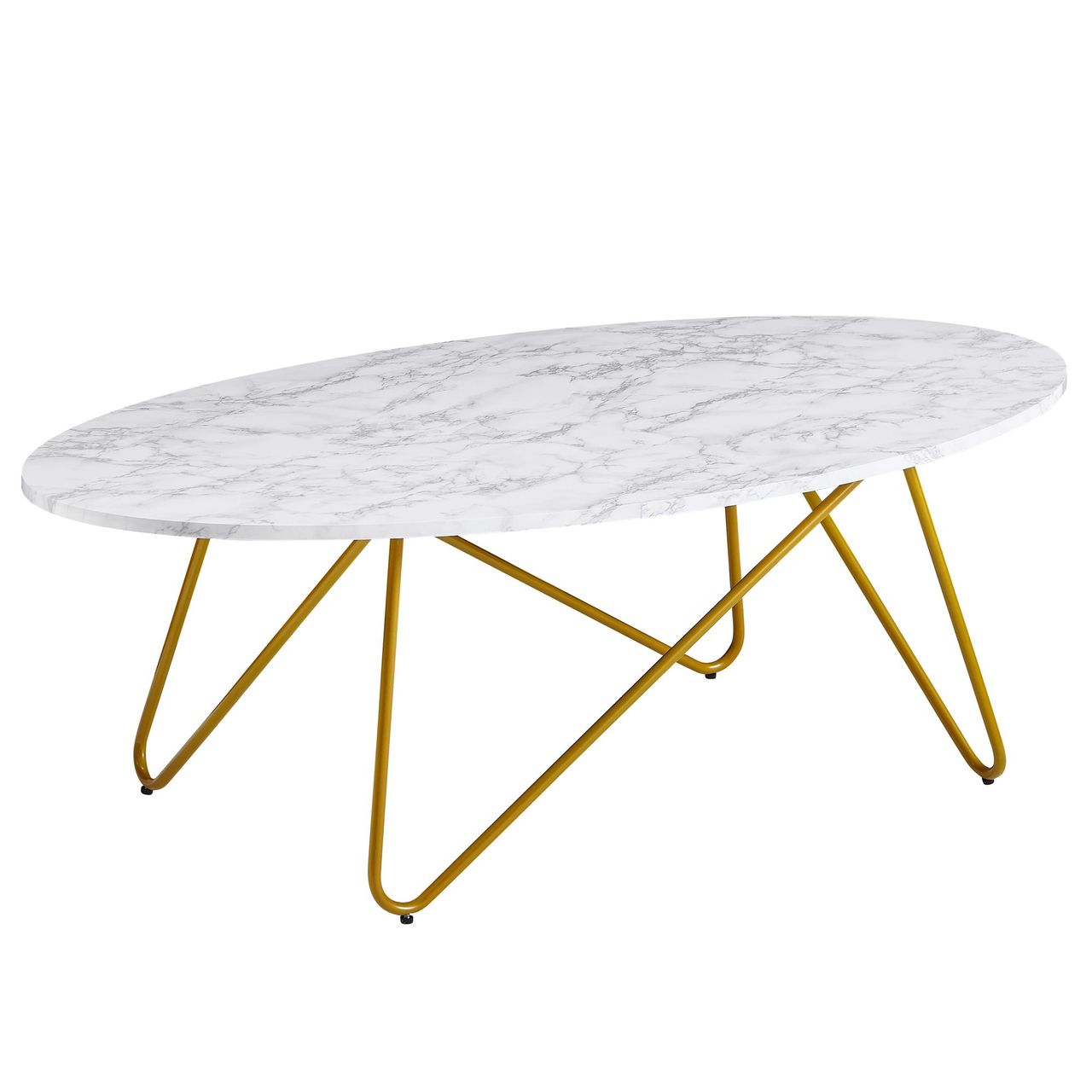 Wohnling Couchtisch 120x40x60 cm Marmor Optik Weiß