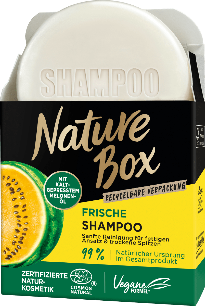 Festes Shampoo mit kaltgepresstem Melonen-Öl, 85 g