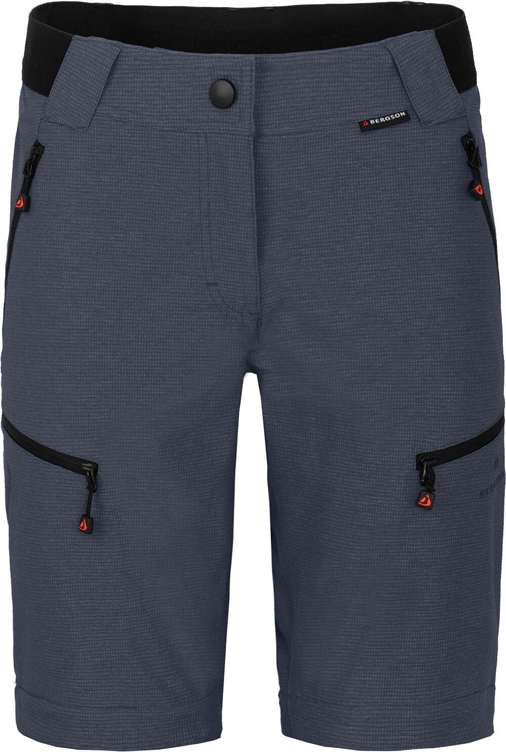Bergson Zip-off-Hose PORI Doppel Zipp-Off mit T-ZIPP Damen Wanderhose, robust elastisch, Normalgrößen, grau/blau