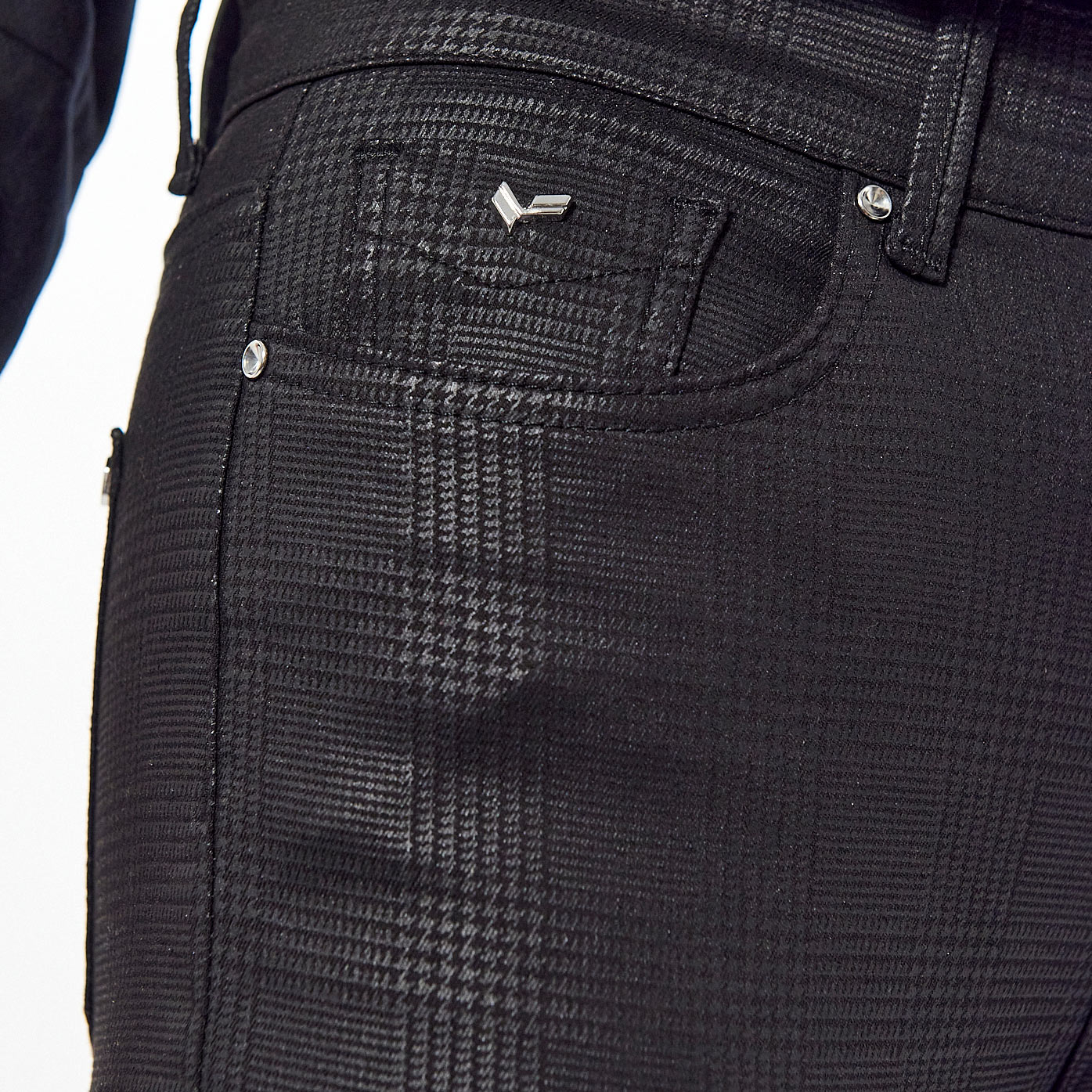 CAMIE  Jean slim pied de poule Femme