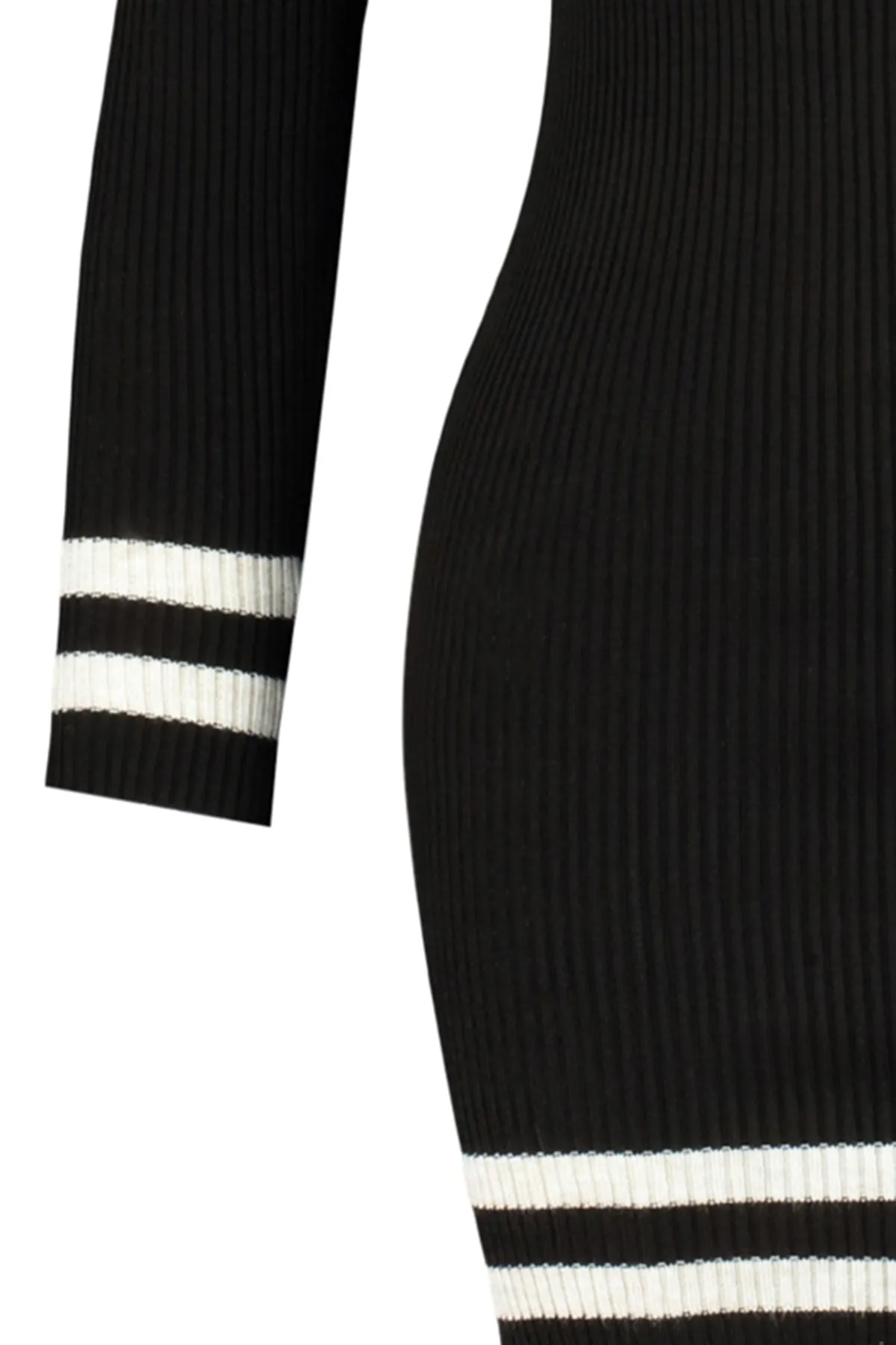 Trendyol Collection  Braunes Mini-Strickkleid mit gestreiftem Saum TWOAW20EL1274