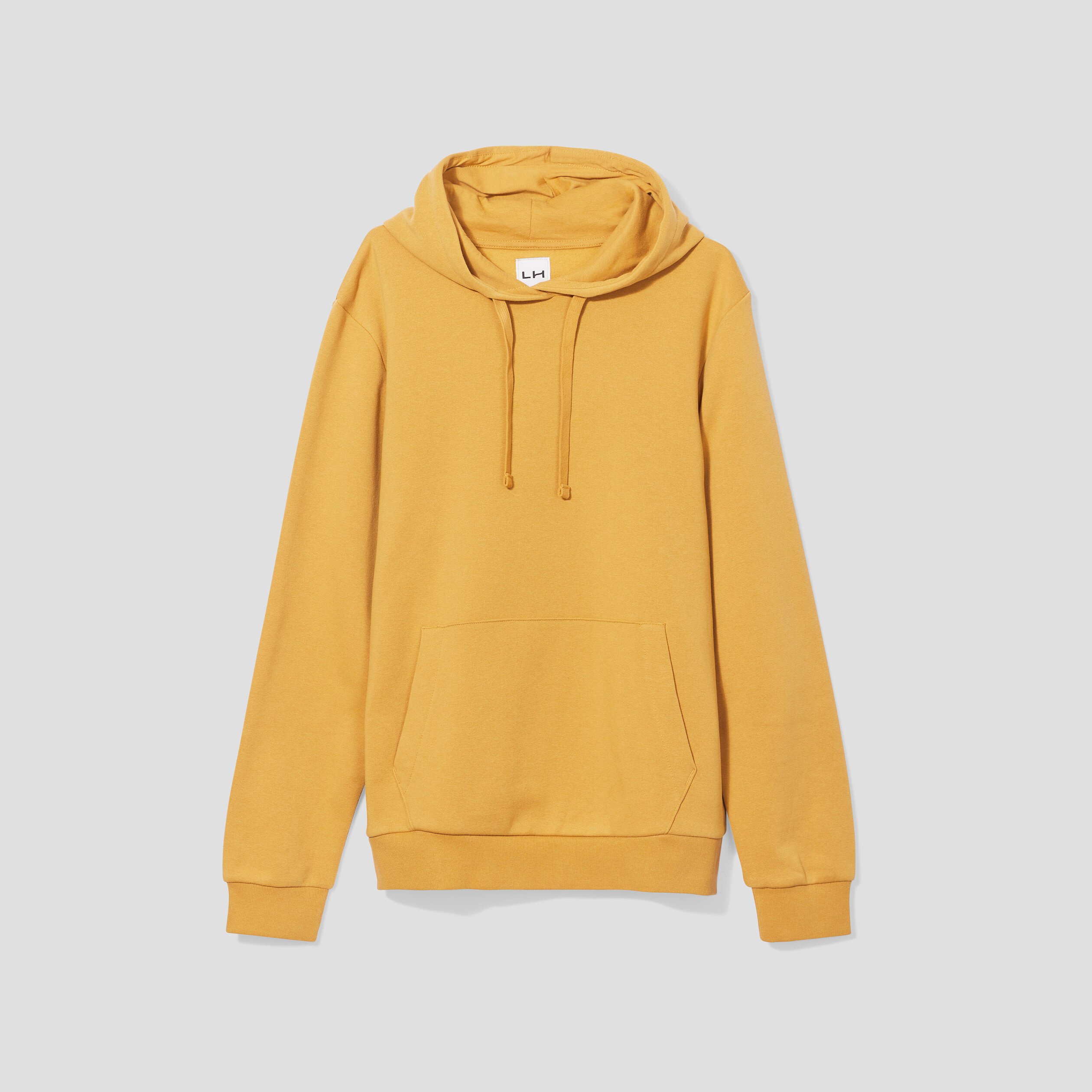 Sweat molleton à capuche hoodie jaune moutarde homme | La Halle