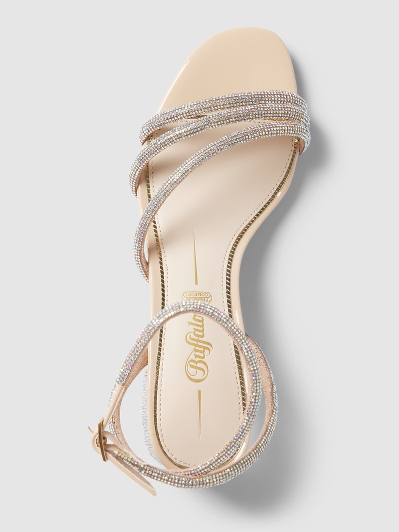 Sandaletten mit Strasssteinbesatz Modell 'LILLY SPARK' in beige