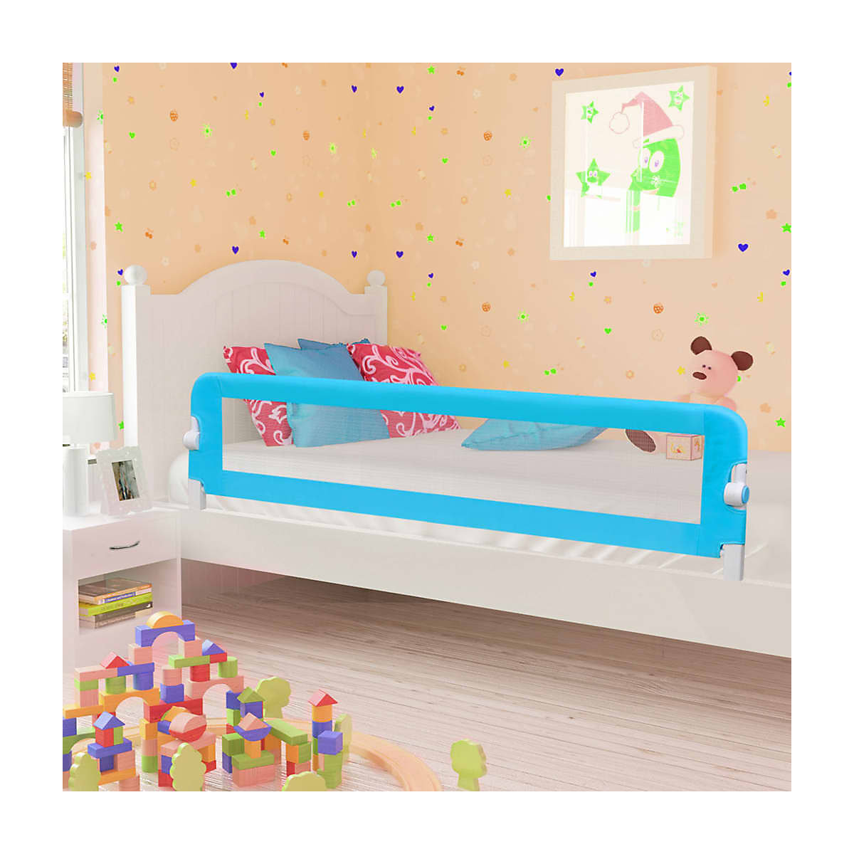 Kleinkind-Bettschutzgitter Blau 180x42 cm Polyester