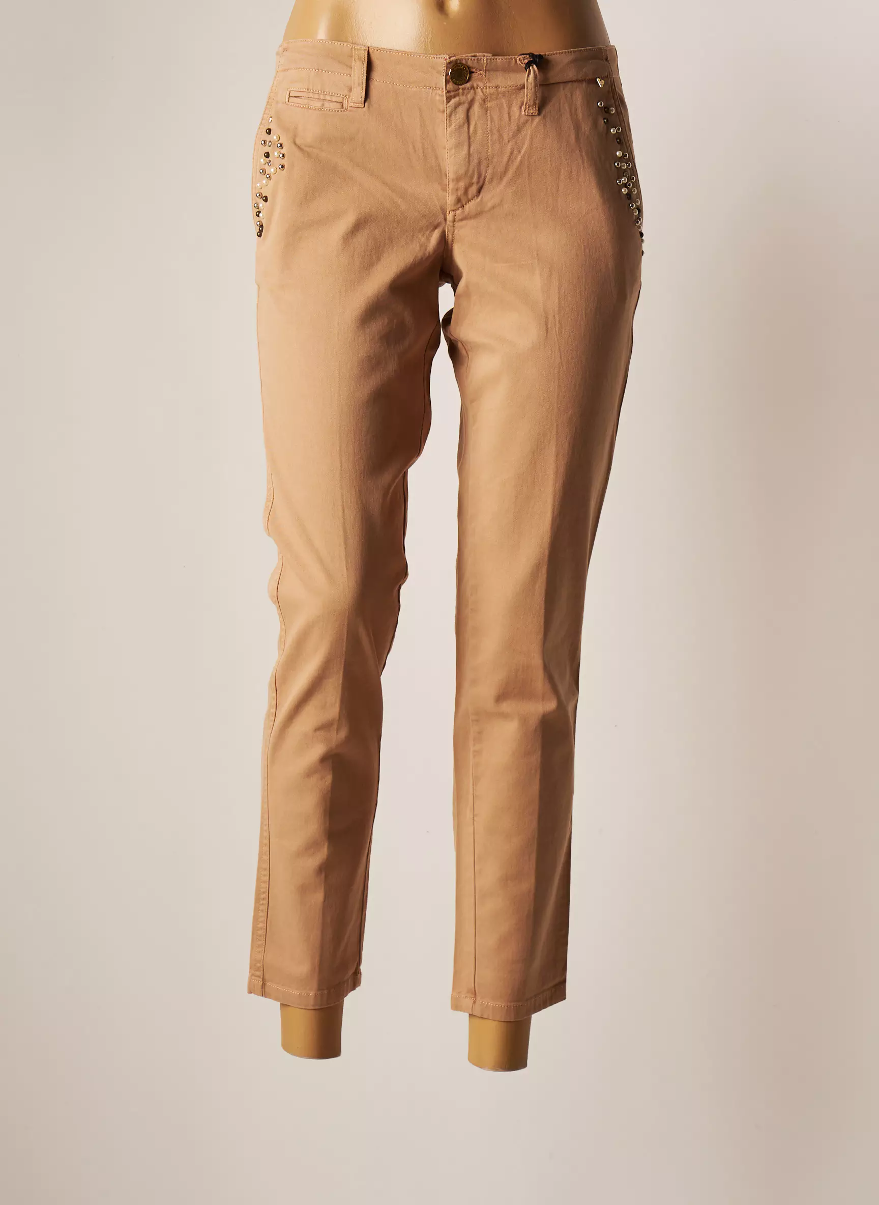 Guess Pantalons Chino Femme couleur beige