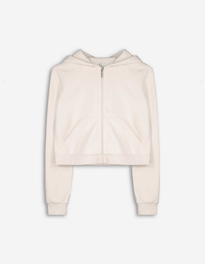 Cropped Sweatjacke - einfarbig