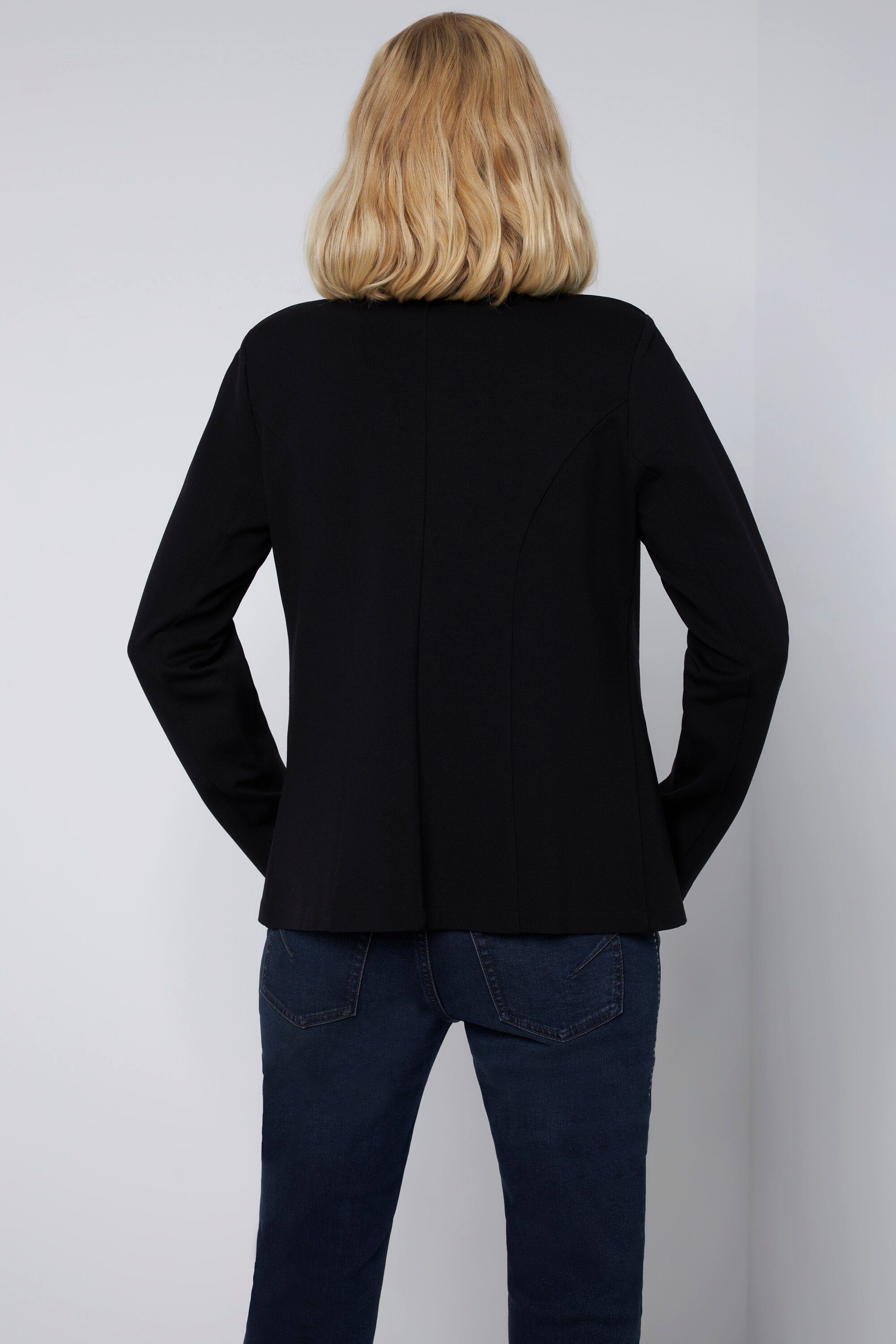Gina Laura Blusenblazer Blazer Edel-Jersey Revers Langarm
