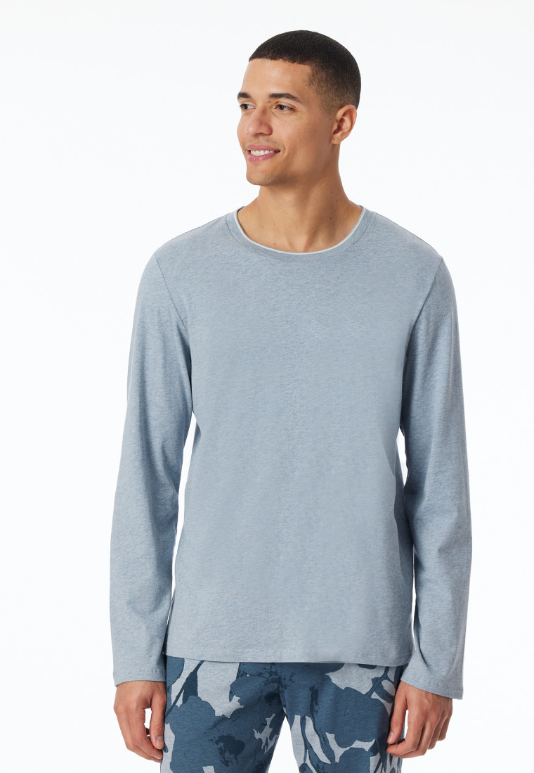 Shirt langarm jeansblau meliert - Mix+Relax