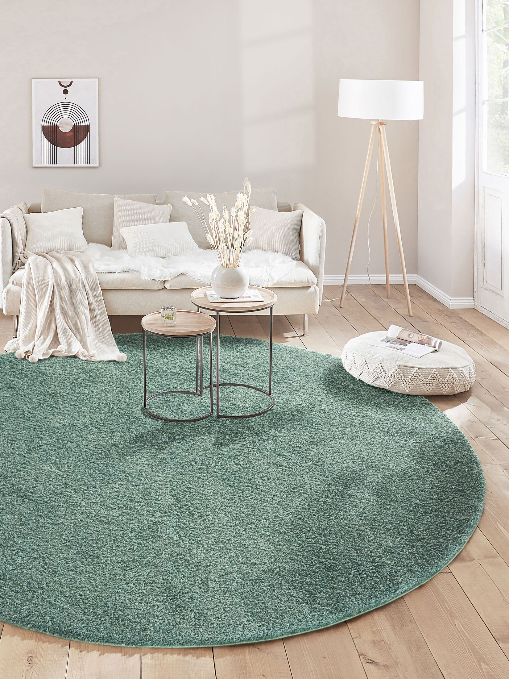 Lounge Hochflor-Teppich, Grün