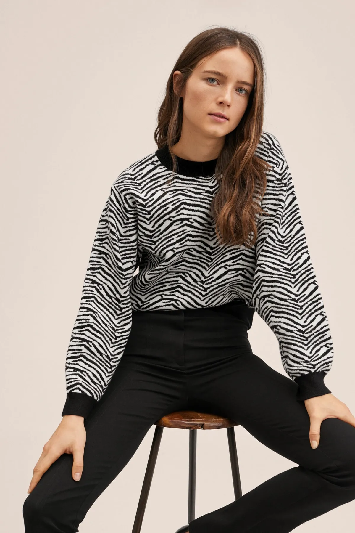 MANGO  Pullover - Schwarz - Regular Fit