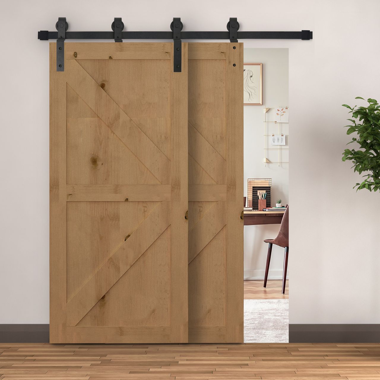 HOMCOM Schiebetürsystem mit Laufschiene