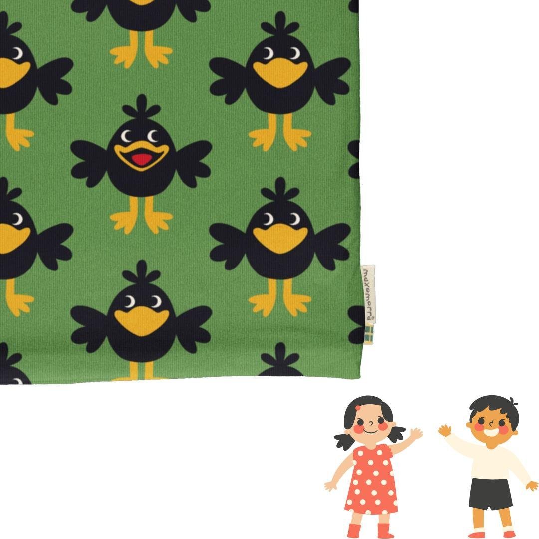Maxomorra Multifunktionstuch Maxomorra Scarf Tube CROW, Schlauchschal mit Rabenprint aus Bio-Baumwolle