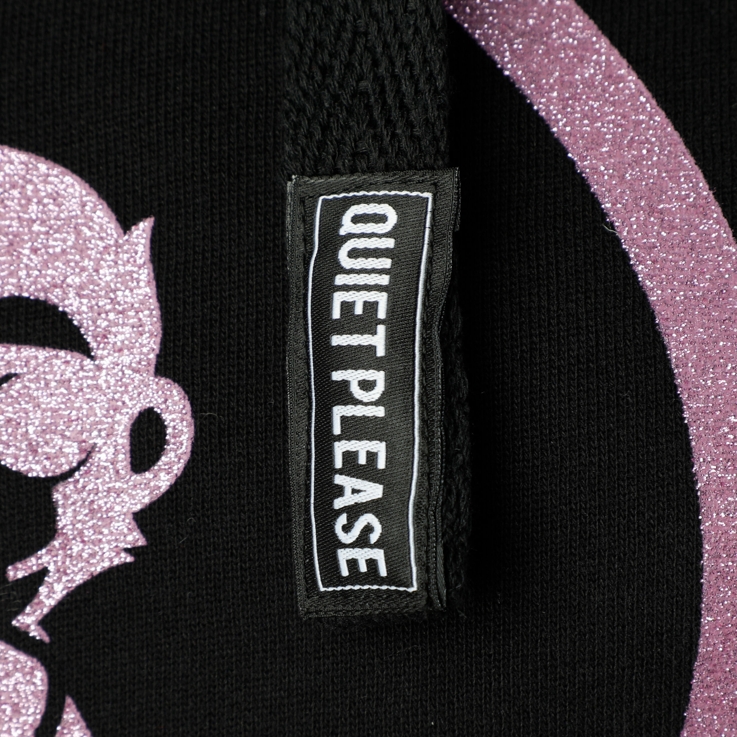 Baseline Logo Glitter Hoody Damen - Schwarz, Rosa
