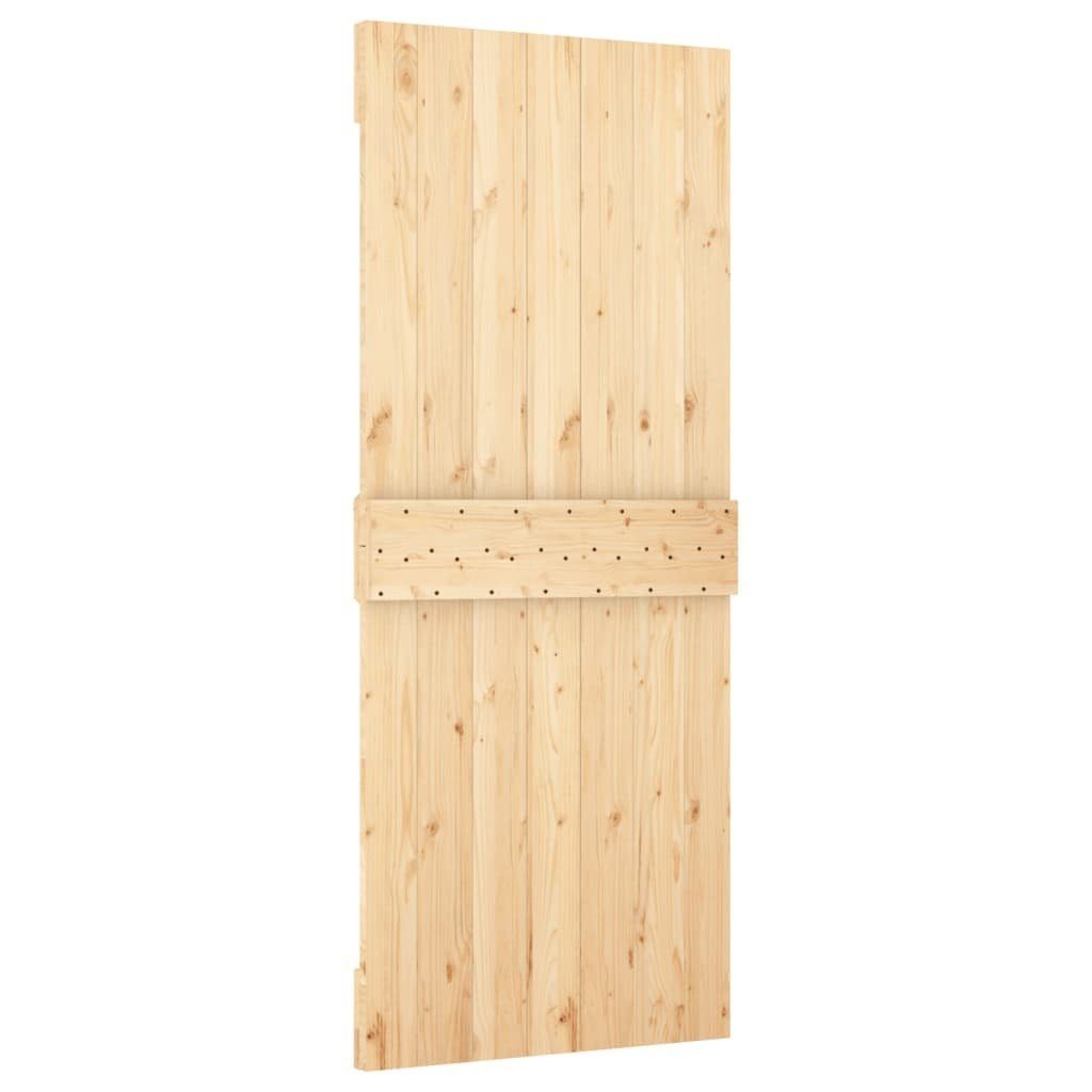 vidaXL Zimmertür Schiebetür mit Beschlag 85x210 cm Massivholz Kiefer Zimmertür Innentür