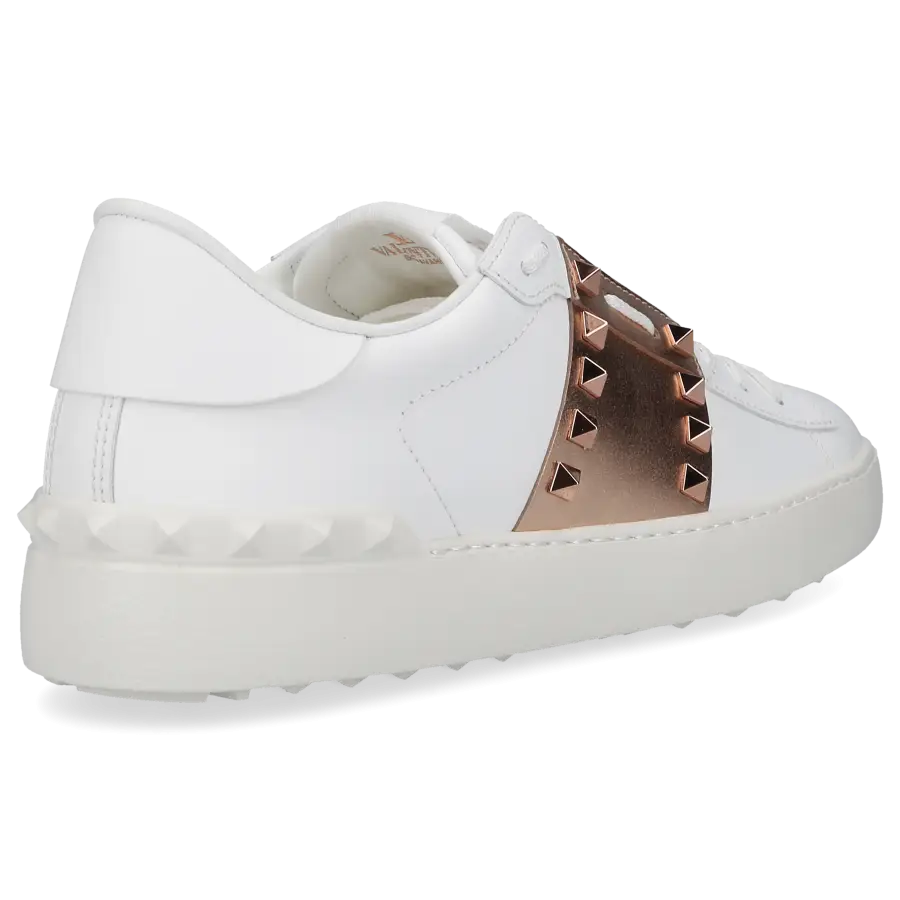 Valentino Garavani - Sneaker low ROCKSTUD UNTITLED Kalbsleder - weiß
