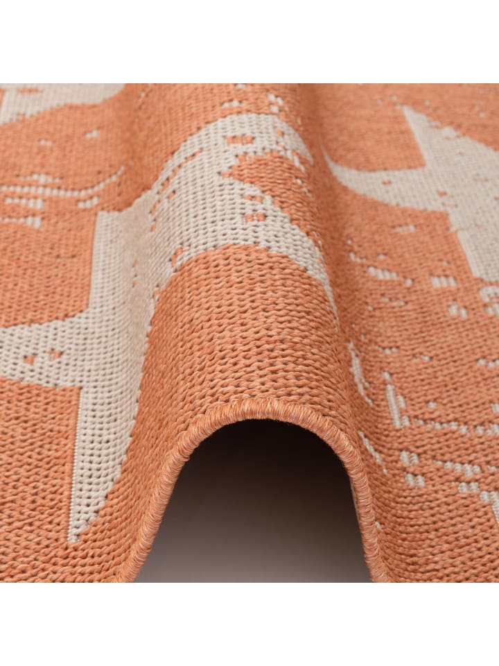 Pergamon In & Outdoor Teppich Flachgewebe Marbella Sterne in Orange günstig kaufen