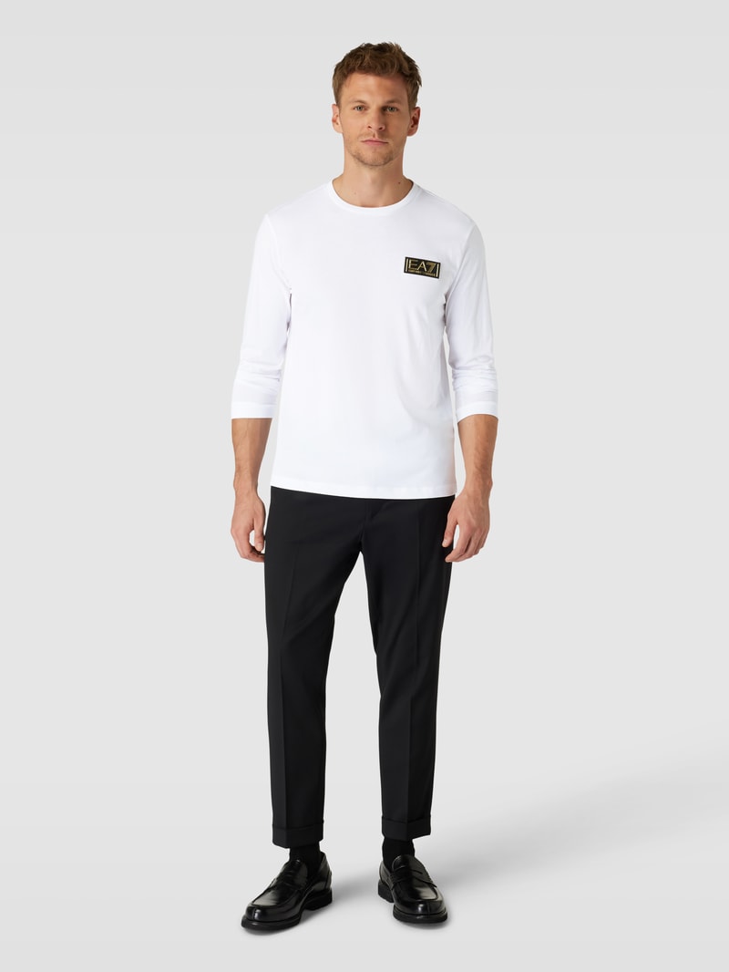 Longsleeve mit Label-Patch in weiß