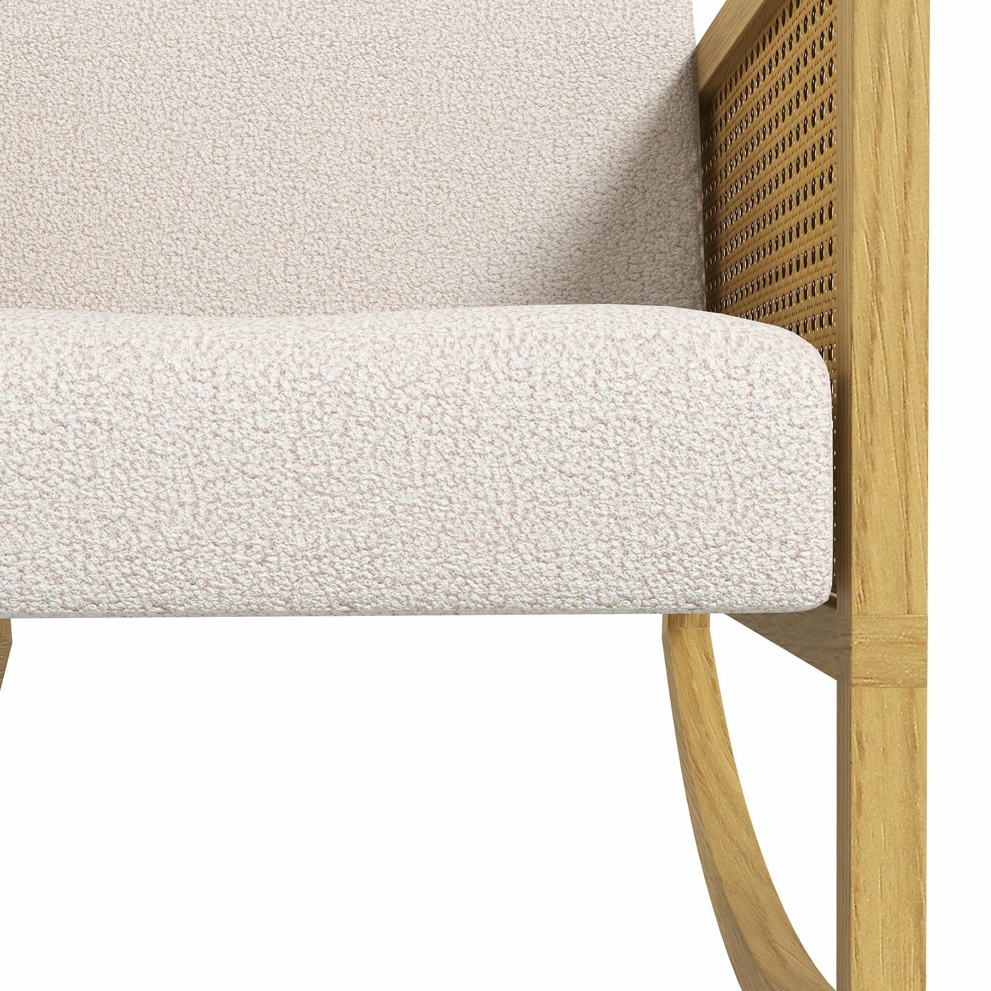 HOMCOM Schaukelstuhl Relaxsessel mit weicher Polsterung (Schwingsessel, 1 St), mit Kaschmir-Optik, Hellgrau