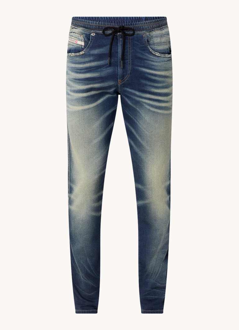 Diesel D-Strukt JoggJeans® pieguļošas džinsa bikses ar mazgātu apdari