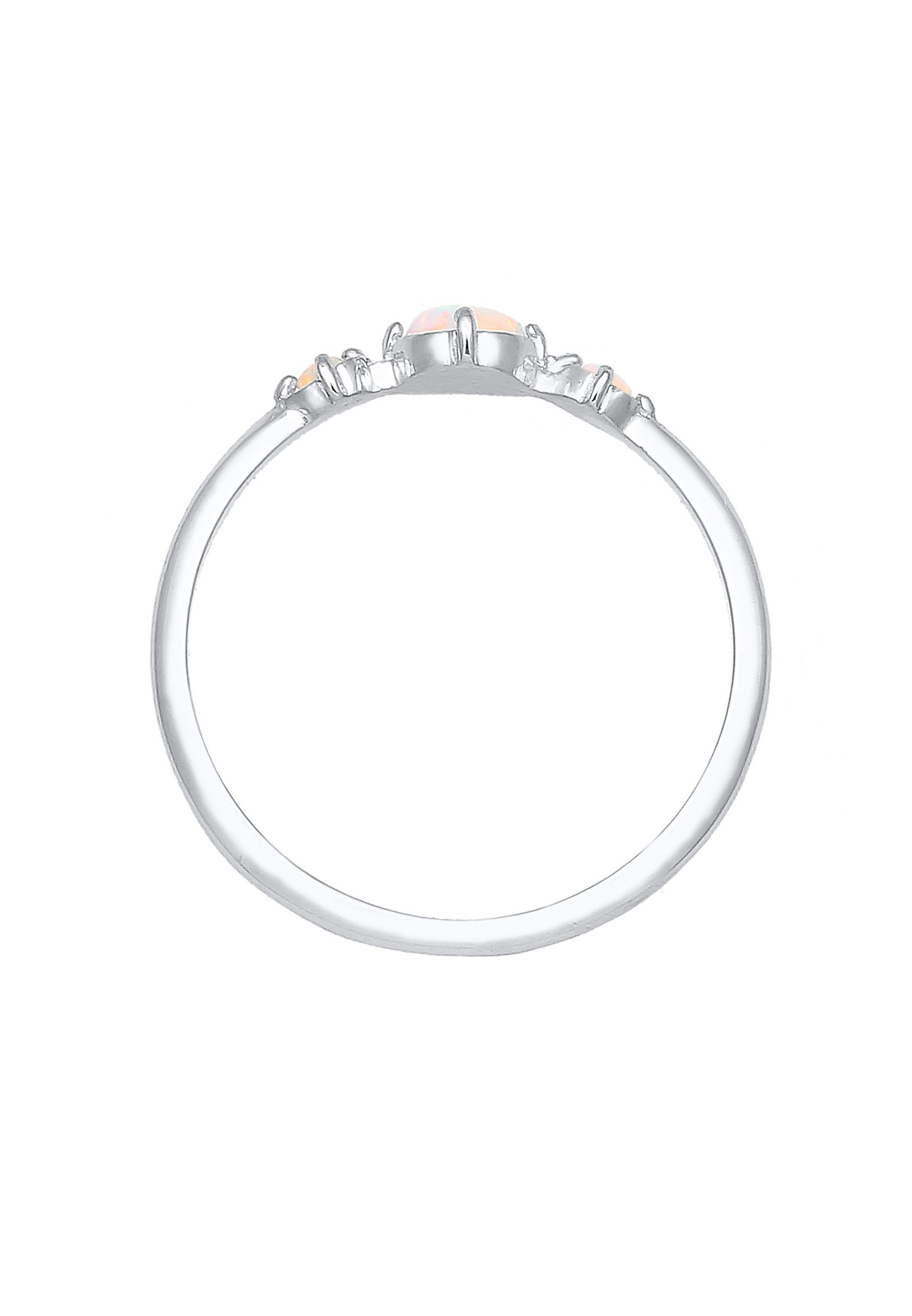 Elli Women's Vintage Geo Band with Synthetic Opal in 925 Sterling Silver