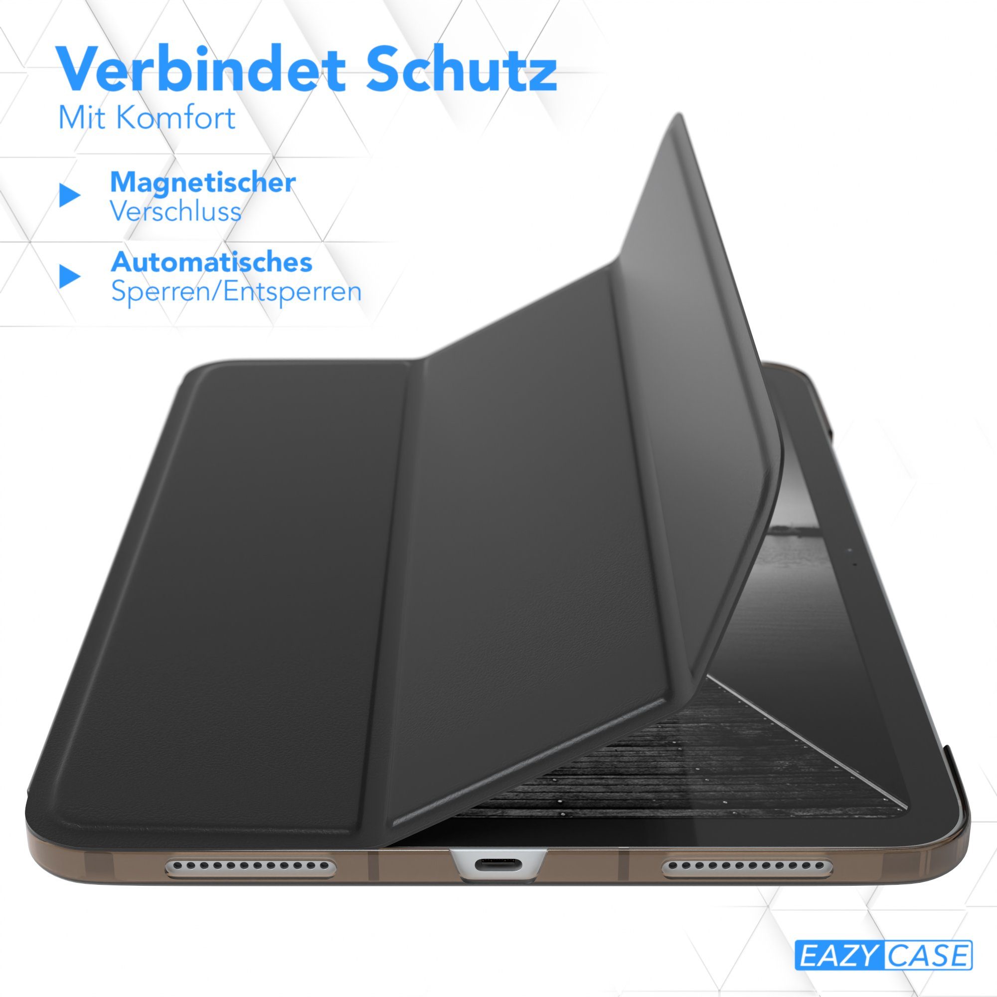 EAZY CASE Tablet-Hülle Smart Case für Apple iPad 10. Generation (2022) 10,9 Zoll, Anti-Kratz Tasche Schutzhülle mit Sleep Wake Up Funktion Hülle Schwarz