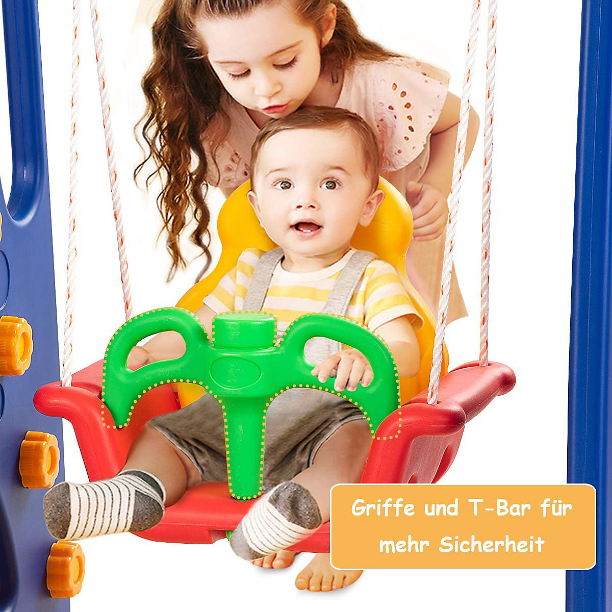Rutsche mit Schaukel & Basketballkorb