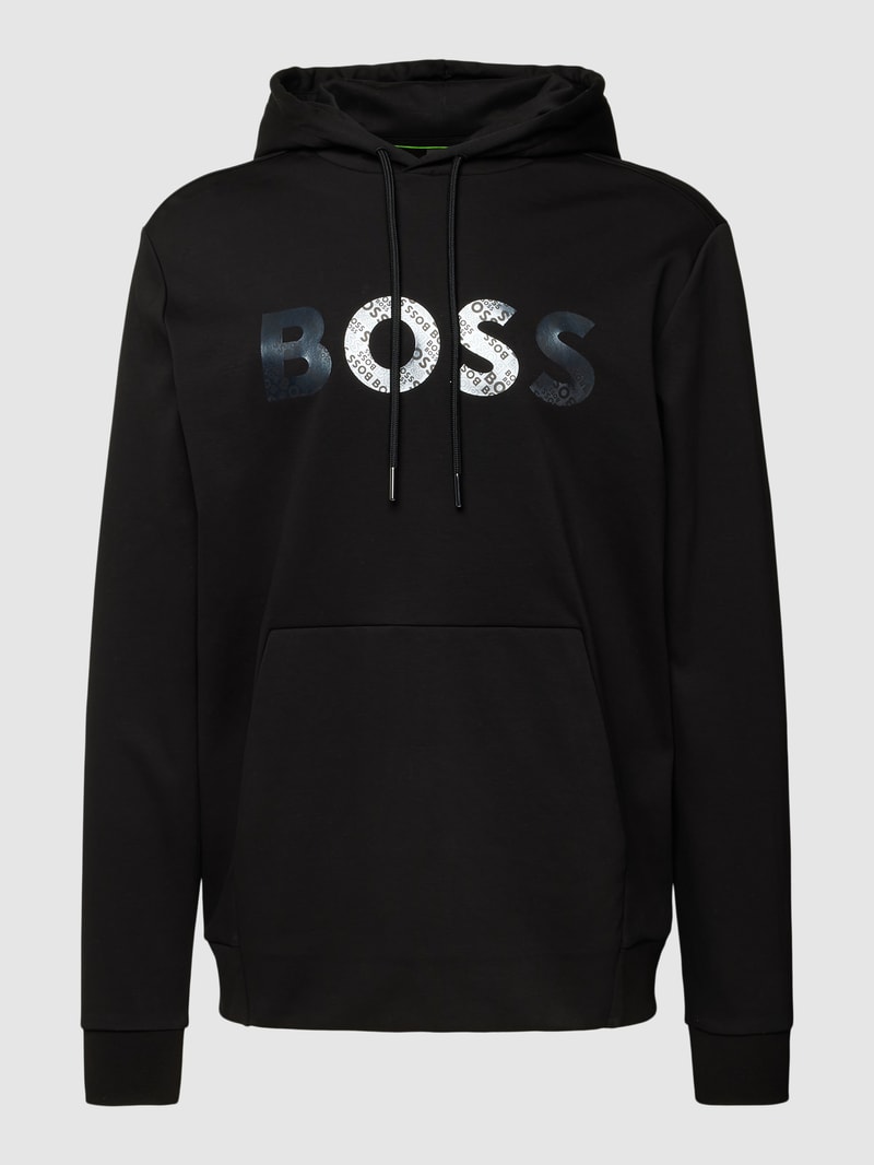Hoodie mit Label-Print Modell 'Soody Mirror' in schwarz