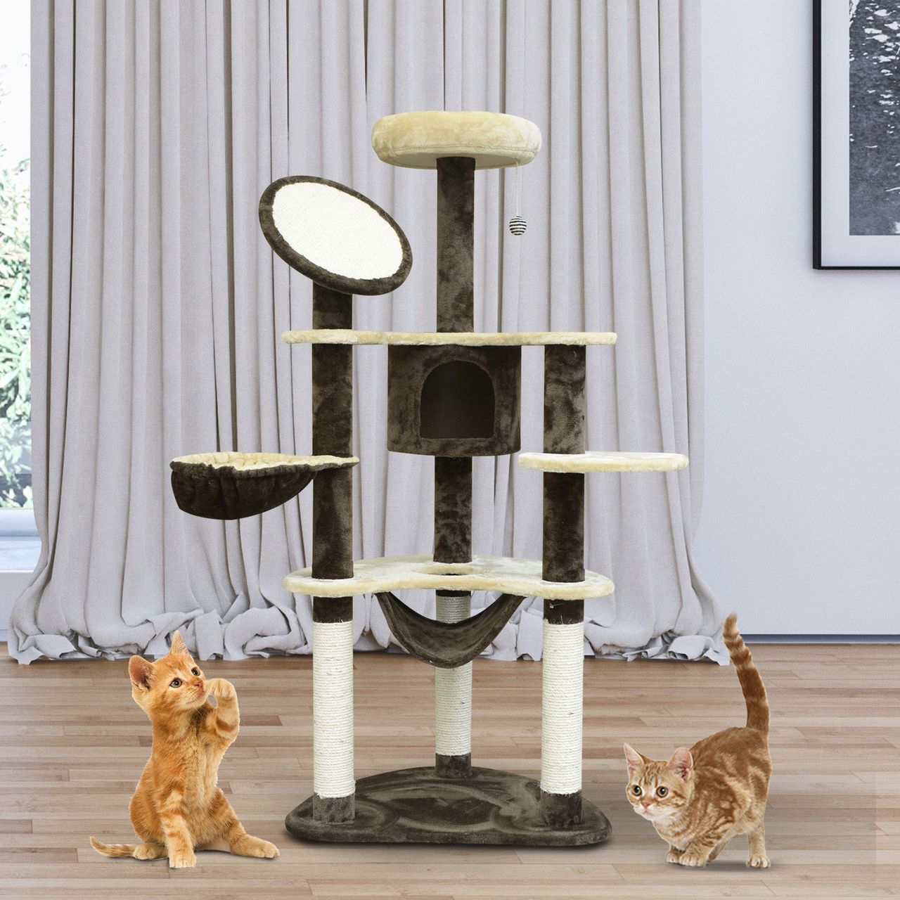 PawHut Kratzbaum Katzenbaum Katzenkratzbaum Kletterbaum Spielbaum Kratzbrett