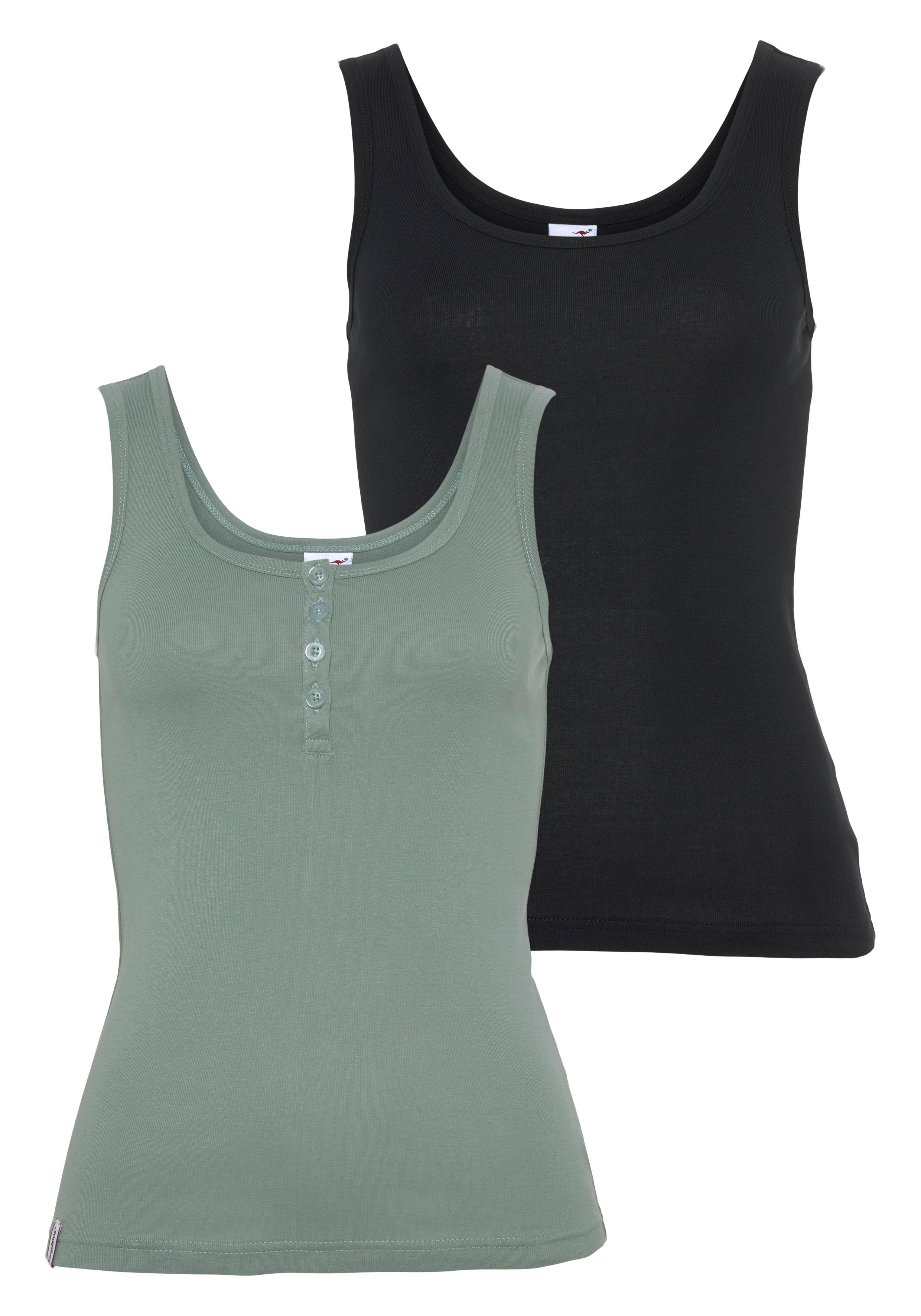 KangaROOS Tanktop (Set, 2-tlg., 2er-Pack) einmal mit und einmal ohne Knopfleiste - NEUE KOLLEKTION