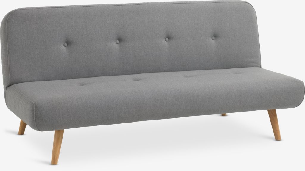 Sofa rozkładana JUVRE, tkanina jasnoszara/naturalna