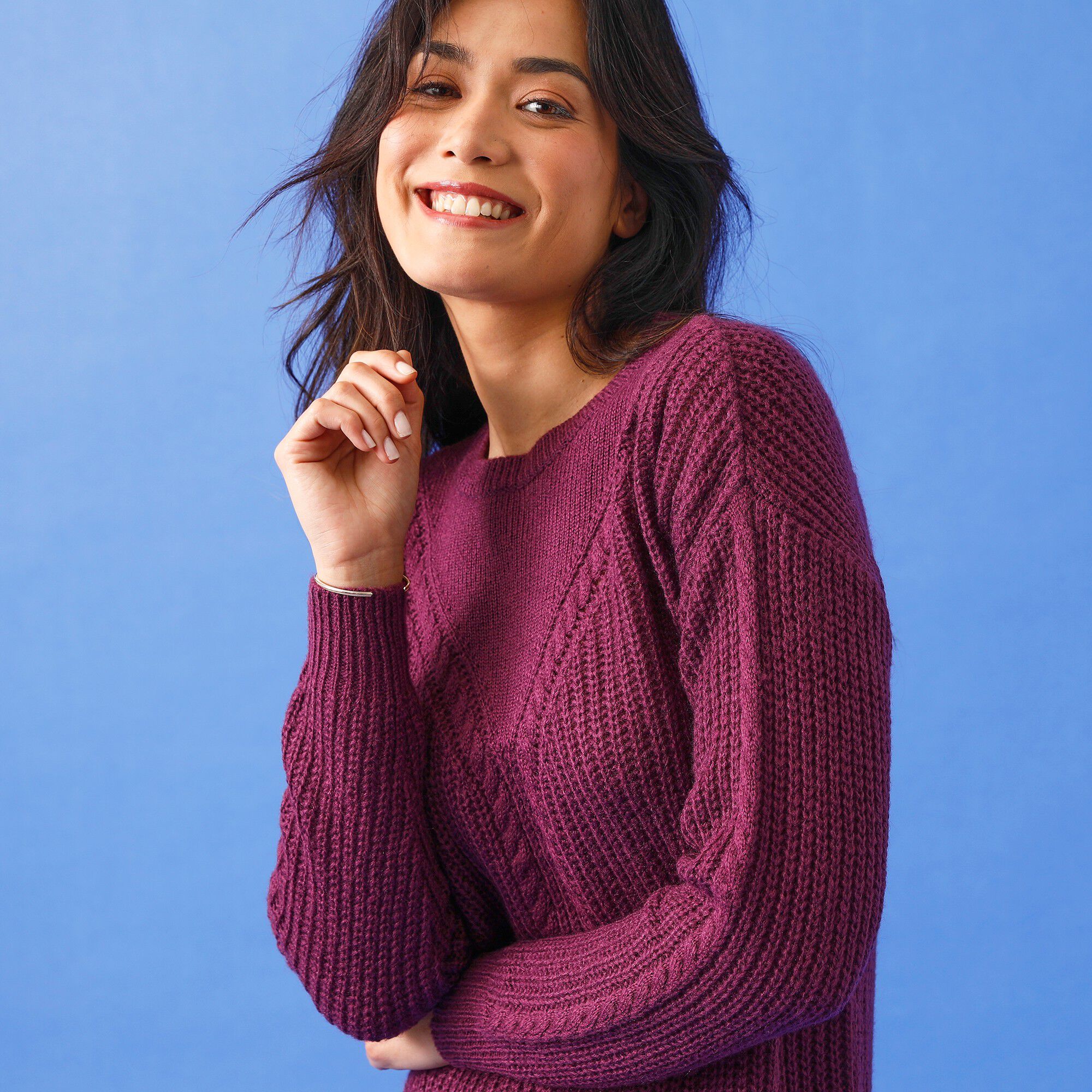 Robe pull maille torsadée