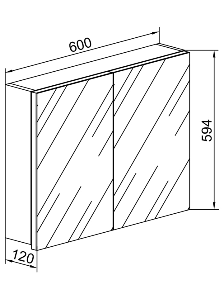 VCM  Holz Badmöbel Spiegelschrank Spiegel Badinos 60 cm in Honig-Eiche günstig kaufen onesize
