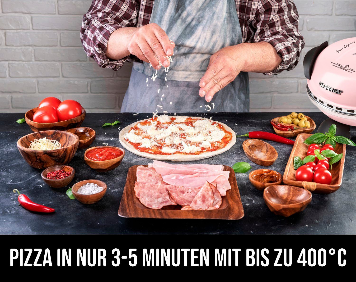 G3Ferrari Pizzaofen Delizia G1000616 Limited Edition, bis 400 Grad mit feuerfestem Naturstein