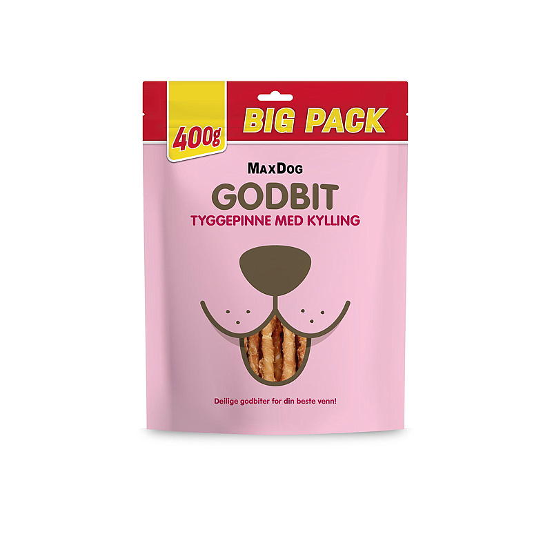 MaxDog Tyggepinner 400 g m/kylling, MaxDog