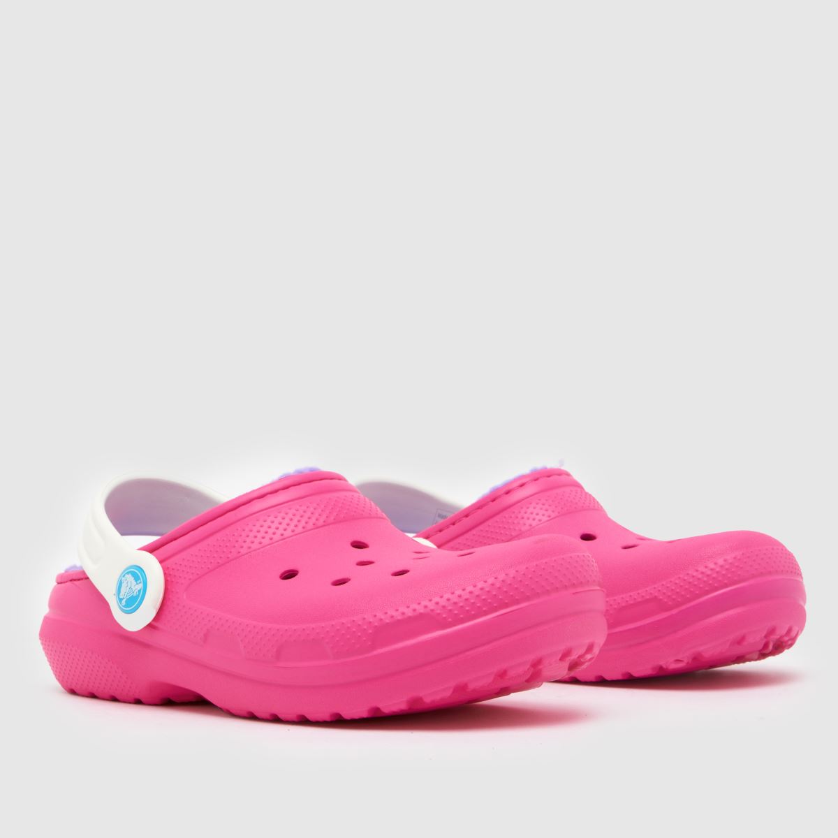 Crocs rosa multifärgade klassiska fodrade träskor flickor juniorsandaler