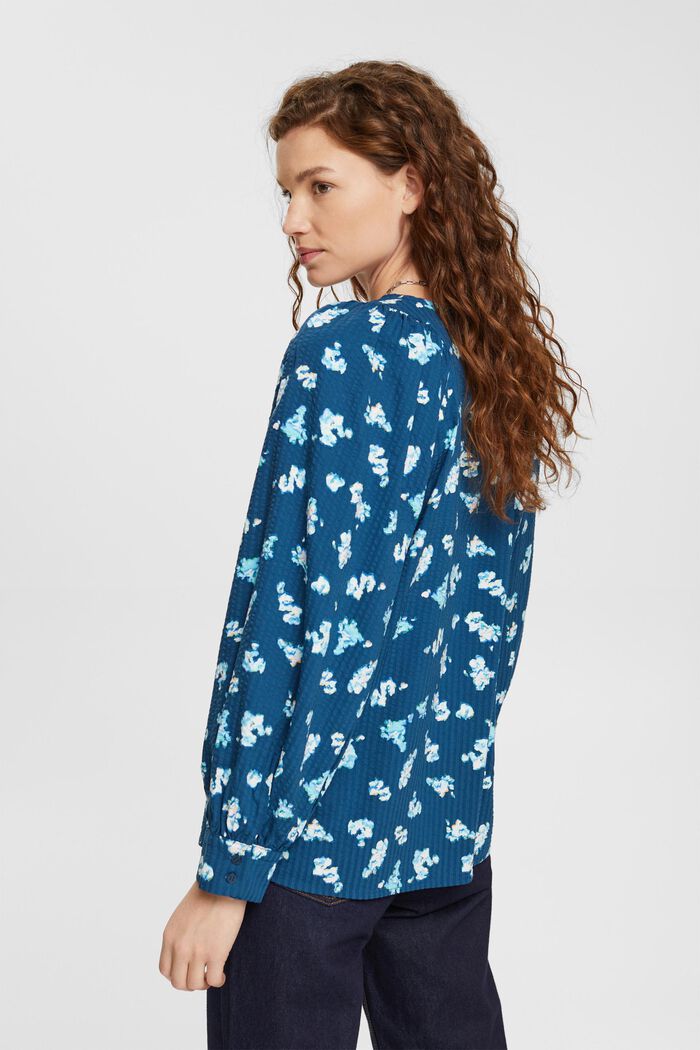 Bluse aus floralem Seersucker