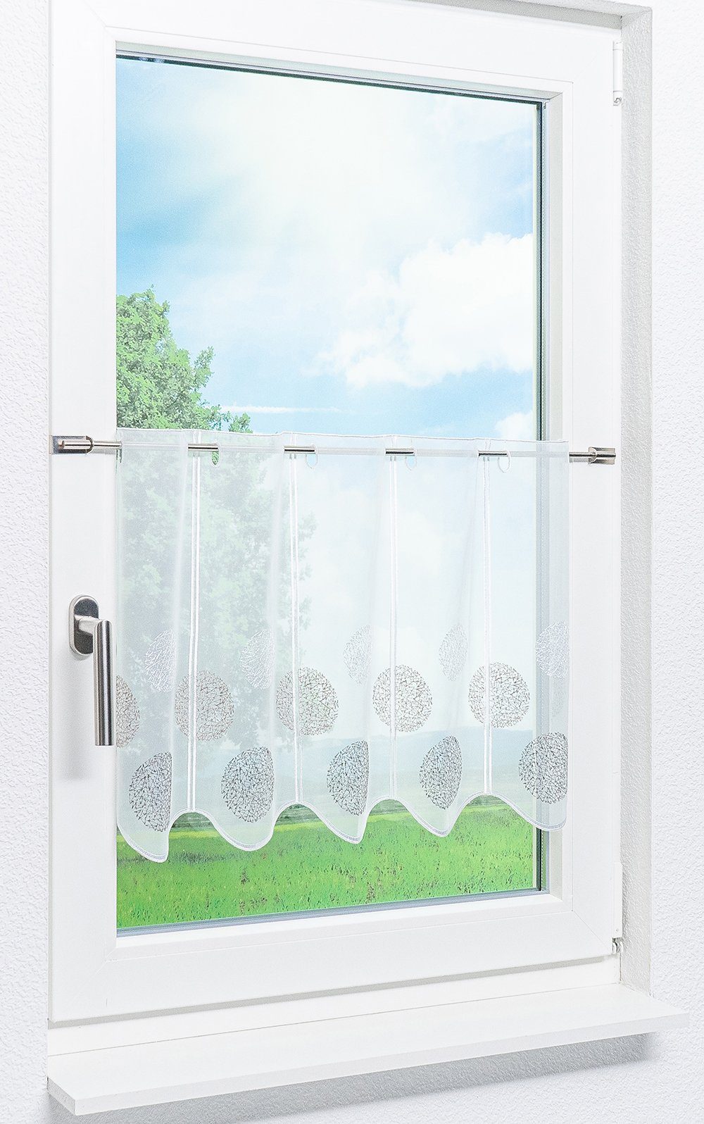 Scheibengardine Kringel Muster, LYSEL®, (1 St), transparent, HxB 45x48cm