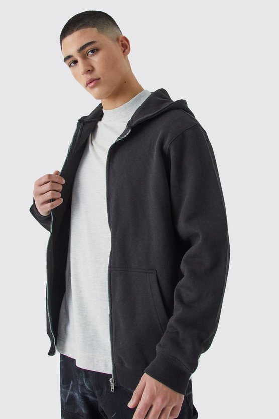Hoodie mit Reißverschluss und Totenkopf-Print
