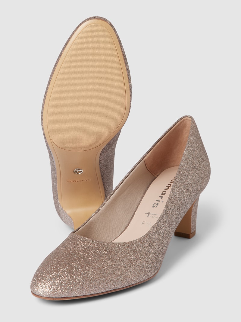 Pumps in Glitzer-Optik in rose gold