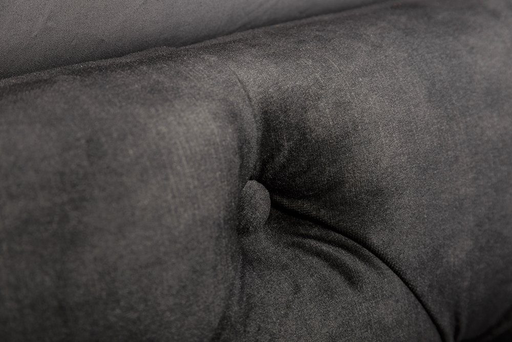 riess-ambiente Polsterbett PARIS 160x200cm grau olive (Einzelartikel, 1-tlg), Schlafzimmer · Samt · Gäste · Doppel · Queensize · Chesterfield Design